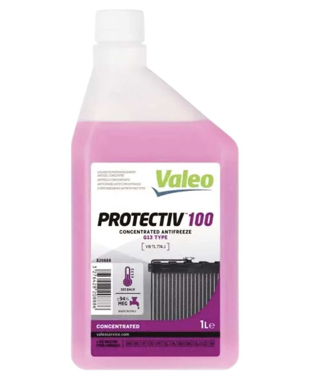 Koncentrat płynu do chłodnic G13 VALEO 1l koncentrat G13 różowy jasnoróżowy VA820888