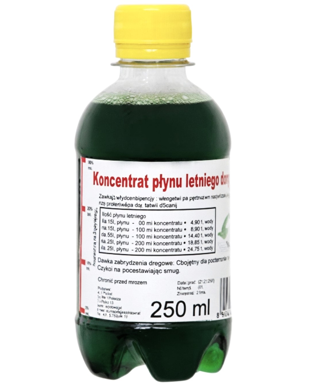 Letni koncentrat płynu do spryskiwaczy PL 250ml 99PE-KPS025