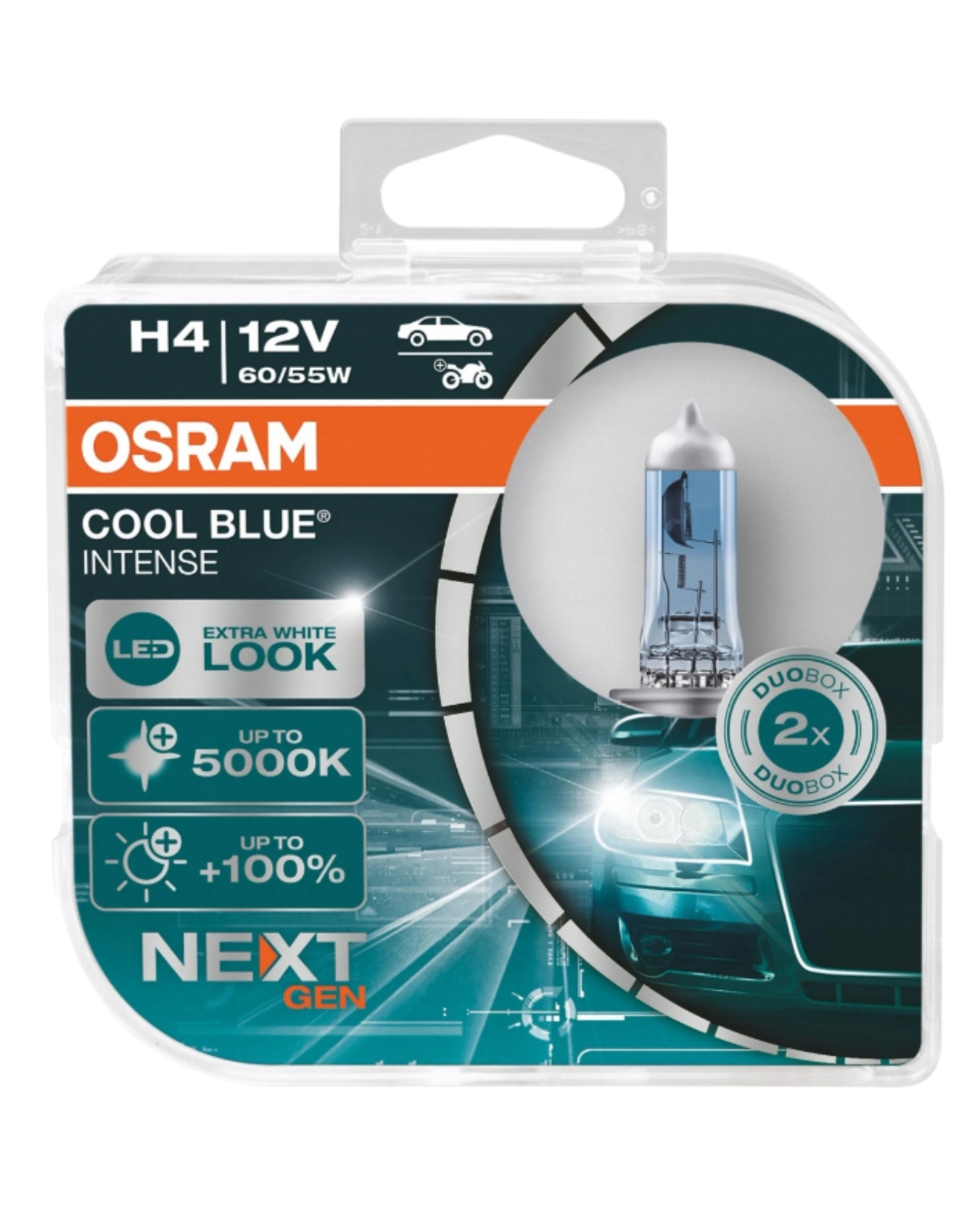 Żarówka H4 OSRAM niebieski COOL BLUE® INTENSE (NextGen) 99ZB593A
